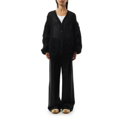 Loewe Anagram Cardigan In Mohair In Black