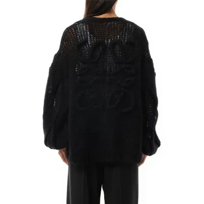 Loewe Anagram Cardigan In Mohair In Black