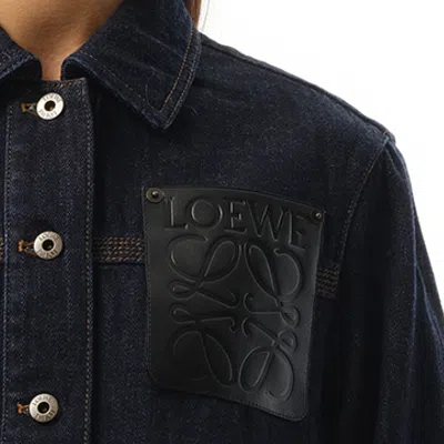 Loewe Wool-cashmere Workwear Jacket In Indigo Blue
