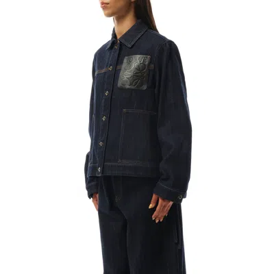 Loewe Wool-cashmere Workwear Jacket In Indigo Blue