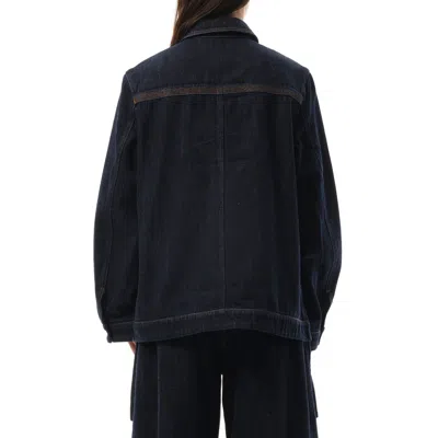 Loewe Wool-cashmere Workwear Jacket In Indigo Blue