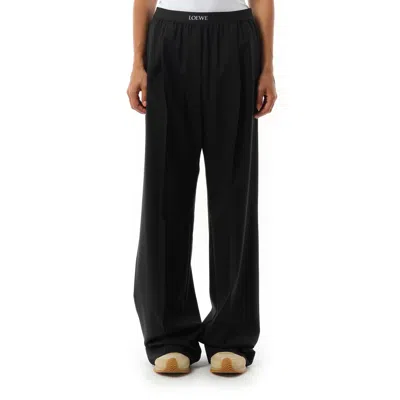 Loewe Straight-leg Wool Trousers In Black