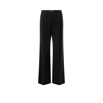 Loewe Straight-leg Wool Trousers In Black
