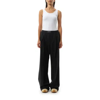Loewe Straight-leg Wool Trousers In Black