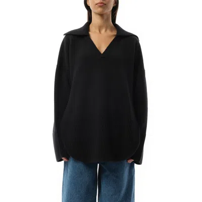 Loewe V-neck Long-sleeved Sweater In Black