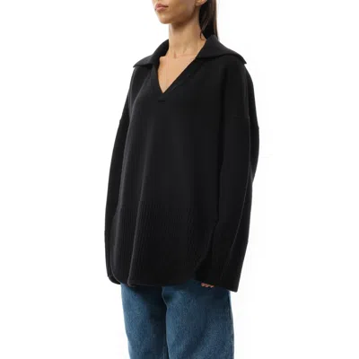 Loewe V-neck Long-sleeved Sweater In Black