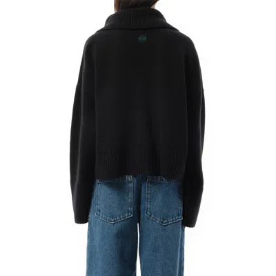 Loewe V-neck Long-sleeved Sweater In Black