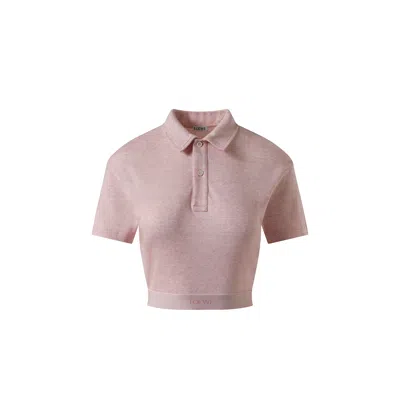 Loewe Women's Cropped Polo In Pink