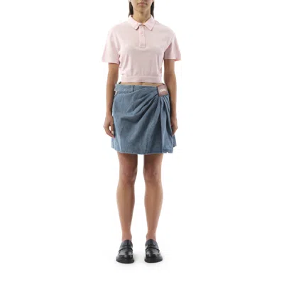 Loewe Women's Cropped Polo In Pink