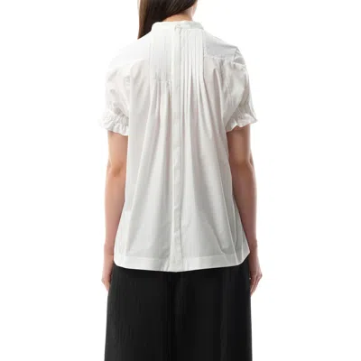 Sacai Cotton Poplin X Cotton Jersey T-shirt In White/off White