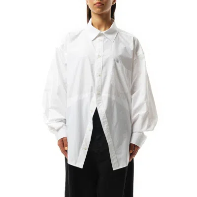 Balenciaga Asymmetric Shirt With Logo Embroidery In White