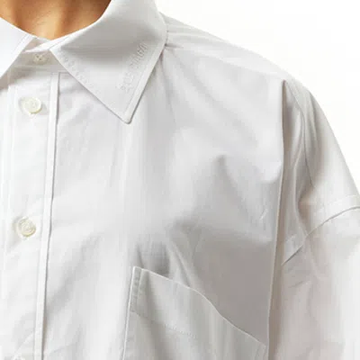 Balenciaga Asymmetric Shirt With Logo Embroidery In White