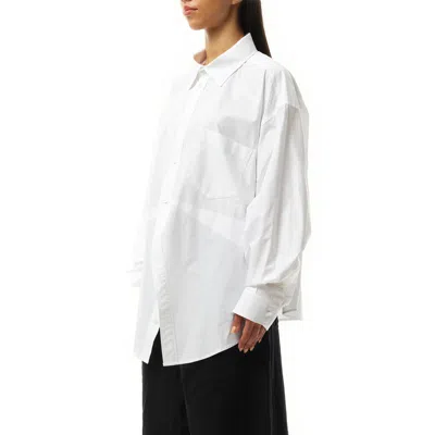 Balenciaga Asymmetric Shirt With Logo Embroidery In White