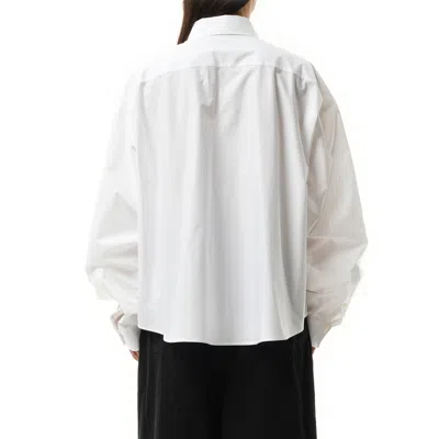 Balenciaga Asymmetric Shirt With Logo Embroidery In White