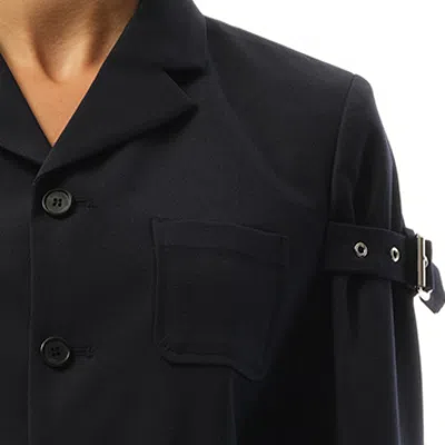 We11 Done Women's Jacket With Sleeve Strap Detail In Navy