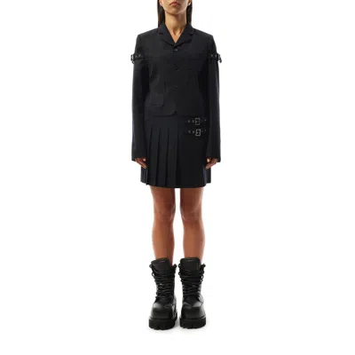We11 Done Women's Jacket With Sleeve Strap Detail In Navy