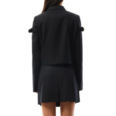We11 Done Women's Jacket With Sleeve Strap Detail In Navy