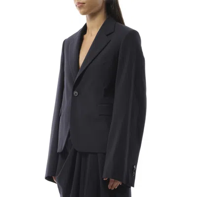 Loewe Navy Blue Wool Blazer In Dark Navy Blue