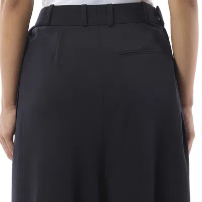 Loewe Draped Wool Pants In Dark Navy Blue