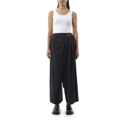 Loewe Draped Wool Pants In Dark Navy Blue