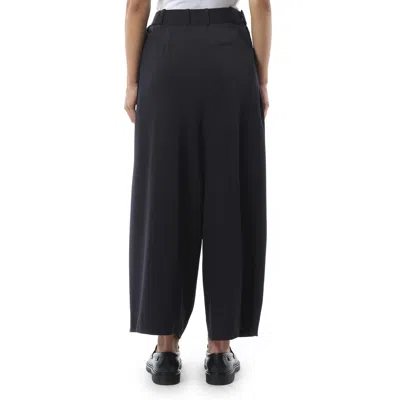Loewe Draped Wool Pants In Dark Navy Blue