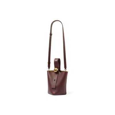 Loewe Women Grape Leather Mini Pebble Bucket Bag In Purple