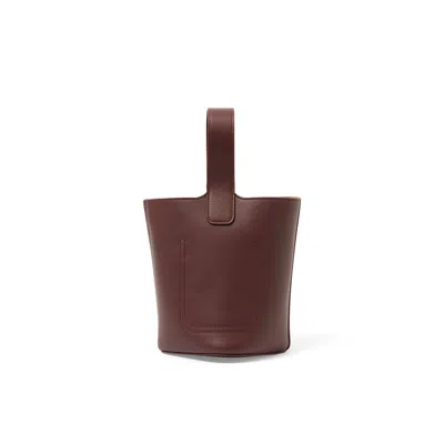 Loewe Women Grape Leather Mini Pebble Bucket Bag In Purple