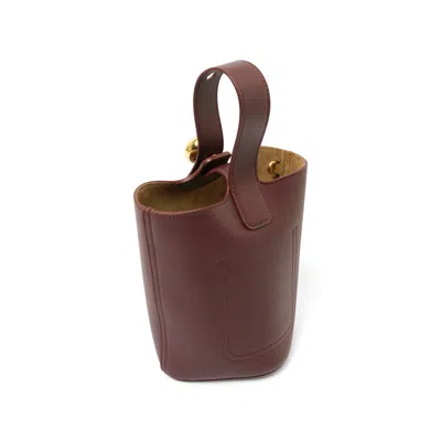Loewe Women Grape Leather Mini Pebble Bucket Bag In Purple