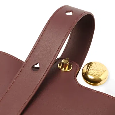 Loewe Women Grape Leather Mini Pebble Bucket Bag In Purple