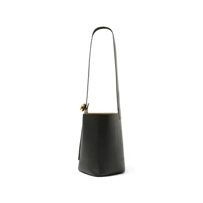Loewe Green Calfskin Pebble Bucket Medium Bag Women In Black