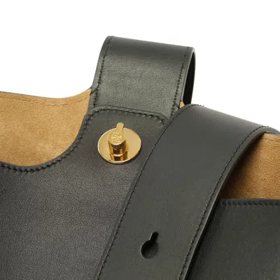 Loewe Green Calfskin Pebble Bucket Medium Bag Women In Black