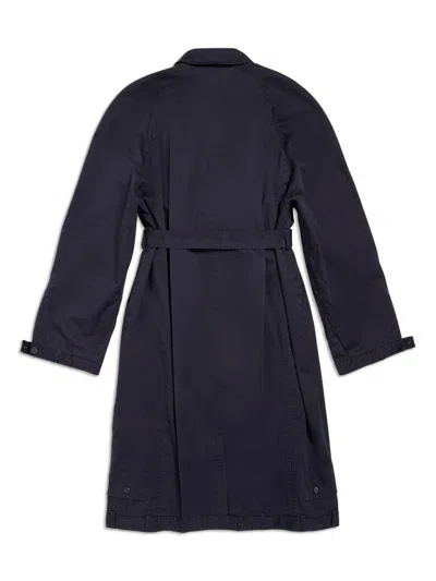 Balenciaga Belted Deconstructed Coat In Blue