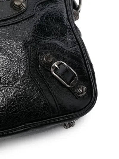 Balenciaga Le Cagole Embellished Textured-leather Messenger Bag In Black