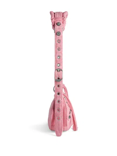 Balenciaga Le Cagole Xs Leather Shoulder Bag In Pink