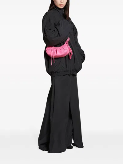 Balenciaga Women Le Cagole Xs Leather Shoulder Bag In Fuchsia