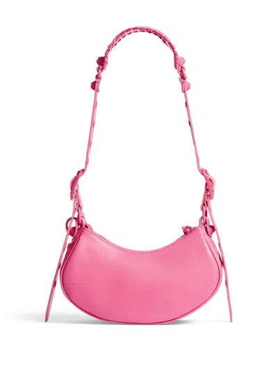 Balenciaga Women Le Cagole Xs Leather Shoulder Bag In Fuchsia