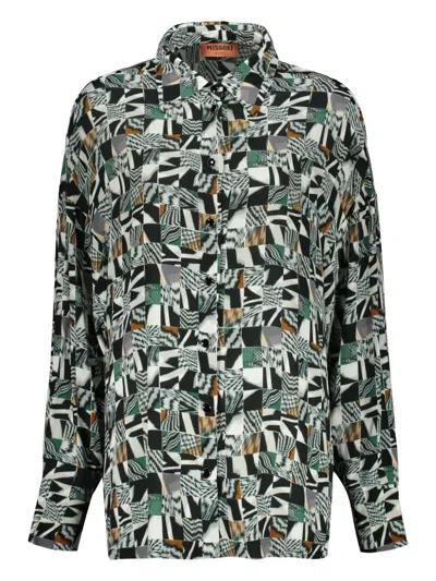Missoni Abstract-pattern Shirt In Green