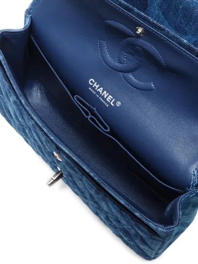 Pre-owned Chanel 2016 Classic Flap Shoulder Bag In Blue