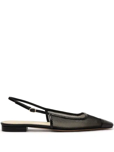 Alexandre Birman Olivia Net Mesh Slingback Ballerina Flats In Black