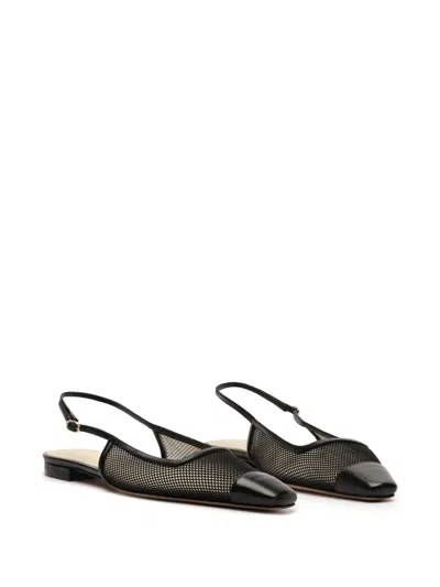 Alexandre Birman Olivia Net Mesh Slingback Ballerina Flats In Black