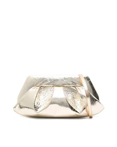 Themoirè Gold Vegan Leather Emera Pineapple Shoulder Bag In Gold