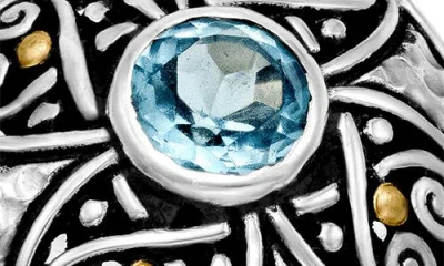 Samuel B. Round Blue Topaz Ring In Silver