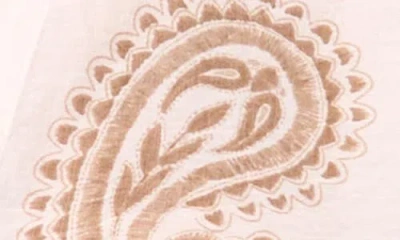 Halogen ® Long Sleeve Tie Hem Button-up Shirt In Cuban Sand Print