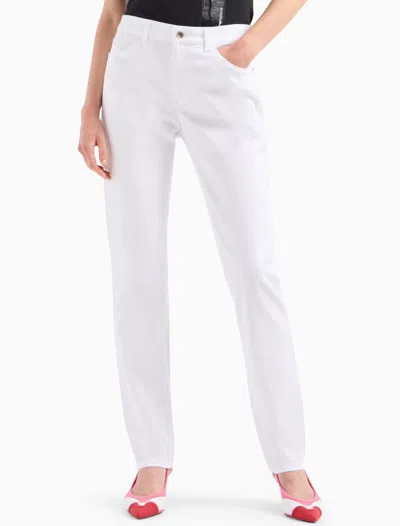 Emporio Armani J18 High-rise Skinny-leg Jeans In Comfort Bull In White