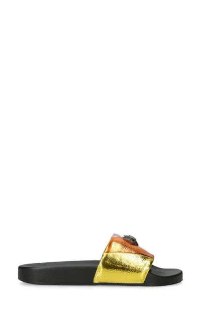 Kurt Geiger Meena Eagle Slides In Gold Multi