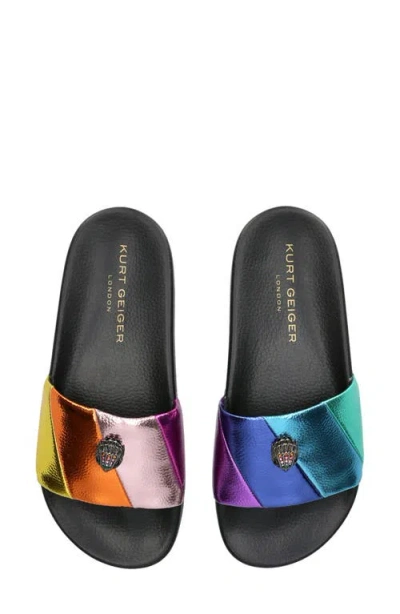 Kurt Geiger Meena Eagle Slides In Gold Multi