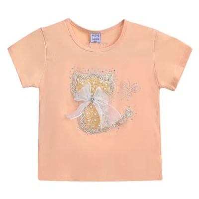 Mimi Tutu Cat-appliqué T-shirt In Peach