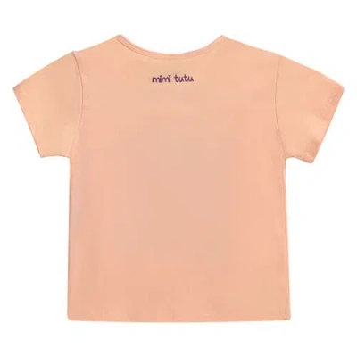 Mimi Tutu Cat-appliqué T-shirt In Peach