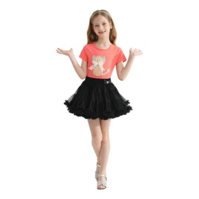 Mimi Tutu Cat-appliqué T-shirt In Orange