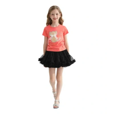 Mimi Tutu Cat-appliqué T-shirt In Orange